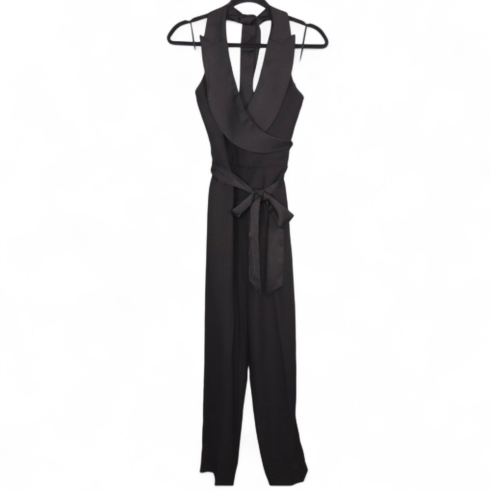 Diane von Furstenberg Jumpsuit Halter Neck Sleeveless Black Size 0